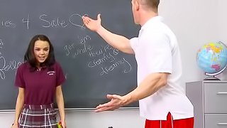 Firmtits schoolgirl Dillion Harper classroom hardcore sex