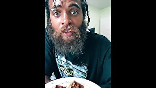 Vegan Chicken and Waffles Live with Rock Mercury