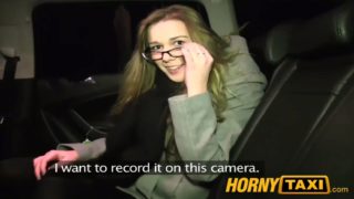 Hornytaxi cutie with glasses fuck for rent money