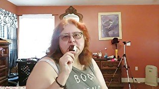 BBW redhead Mature Nurse vicki licks and sucks on an ice cream