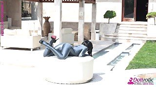 Naked Rubber Doll Relaxing By The Pool - Watch4Fetish