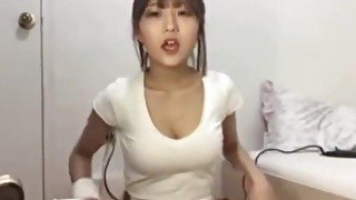 Cute korean girl dancing in webcam show