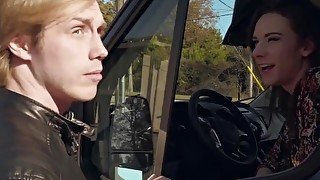 Reality Dudes - Twink Daniel Hausser Teases Skylar Hill's Cock With His Mouth At The Back Of The Van