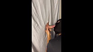 2 Guys Suck Hung Uncut Cock Behind Gloryhole