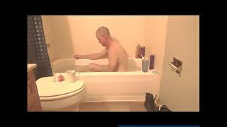 guy taken cloths off in bathroom