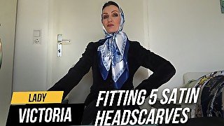 Fitting 5 satin headscarves