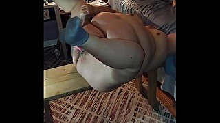 Ssbbw uses her favorite wand on her fat pussy