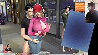 The Sims 4:10 people in the floor-to-ceiling window passionate sex (some clips special masking)