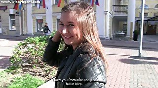 Dude with camera picks up sweet looking Russian chick Norma