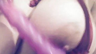 Carlycurvy teases her boobs with ice and vibrator