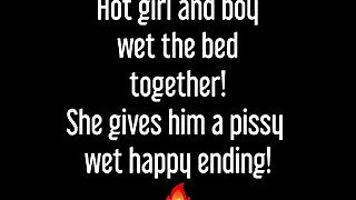 ⭐ Hot Girl And Boy Pissing Pants Together! Then She Gives Him A Pissy Wet Handjob!