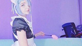 REM fucks two holes.💙Double penetration🍆🍆💦