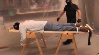 Kinky masked dude gets tied and ass spanked, before getting