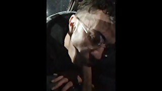 FtM sucking dick in TB drive thru real public