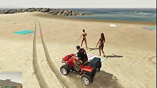 Joking Arround with Hot girls on the Beach