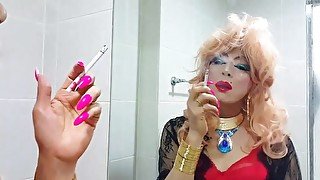 Sissy niclo sexy makeup smoking 4