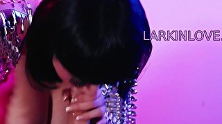 Larkin Love cum swallowing blowjob long tongue and deepthroat oral cumshot