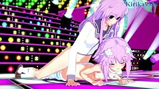 Neptune and Nepgear have intense futanari sex on stage. - Hyperdimension Neptunia Hentai