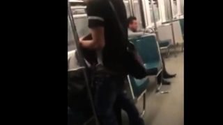 Asian twink get's BJ from older man in a subway