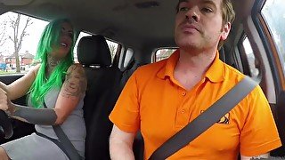 Fake Driving School Busty learner is wet and horny for instructors cock