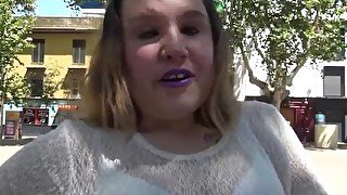 Chubby babe wants to be a star!!! A porn career's beginning with Dinamita