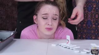 Face fucking dominoes, with face slapping and ass eating