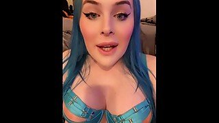 Trans Slut Jerks her cock & cums