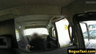 Ass licking british babe doggystyled in taxi