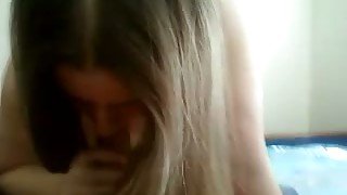 Cute blonde college girlfriend got my cock stuffed in her mouth