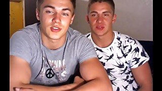 Vladimir ganjin with his friend give webcam show