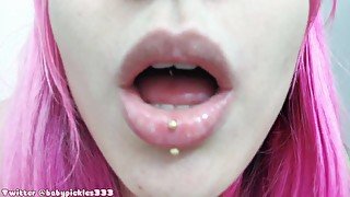 giantess vore eats you - mouth, teeth, and tongue close-up POV