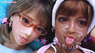 fucking my cute dolls and facial cum 12