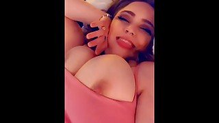 pretty girl teases you with her huge tits