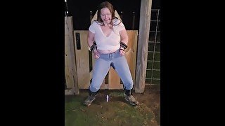 Farm Girl on Gate Left to Cum (Piss or Squirt Find out on OF)