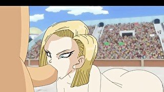 Android 18 and Trunks at the Tournament (Blowjob)