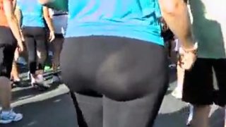 Massive Ass in see through leggings