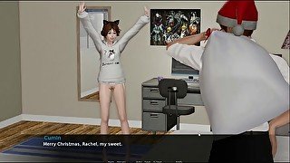 The Headmaster's christmas eve [Christmas PornPlay Hentai game] Ep.1 sexy red bikini gift