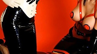 Femdom Babe RubberDoll Spanks Chrissy Daniels' Open Skirt!