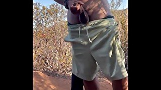 Making myself to cum on a hike - afraid of getting caught