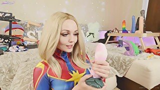 Captain marvel tests new bad dragon toys