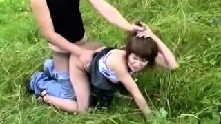 Outdoor slut fucked doggystyle