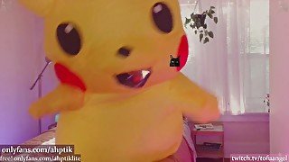 dumbest camgirl on earth struggles in pokemon costume (SFW)