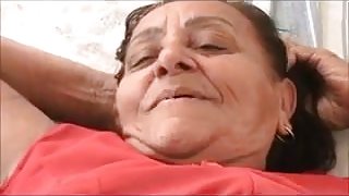 Hot creampie knocking at grandma's pussy