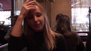 Pleasing buxomy Stacy Cute blows the dick in public place