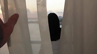 "COVER MY FACE PLEASE!" SUNSET is a great time to DRAIN THE CUM from his cock!