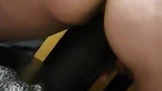 English bolnde riding huge dildo squring