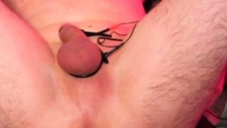 Electro stimulating my ass with estim buttplug and cumshot