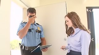 Mischievous Holly Hansen Convinces A Policeman To Fuck Her Hard