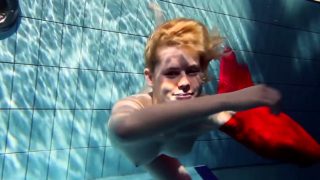 Hot blonde Lucie French teen in the pool