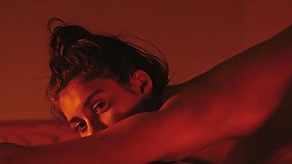 Solo art porn featuring a very flexible brunette babe